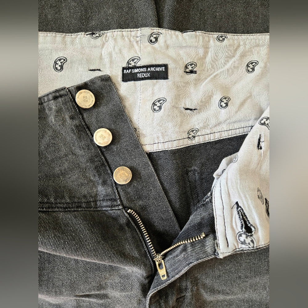 Rare RAF SIMONS Archive Redux Size 34  Black Wide-Leg Jeans